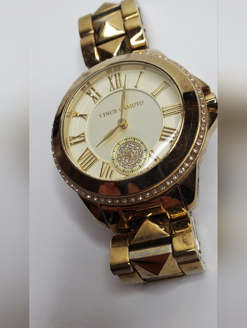 Vince Camuto Rhinestone Gold Tone Watch - Picture 2 of 4